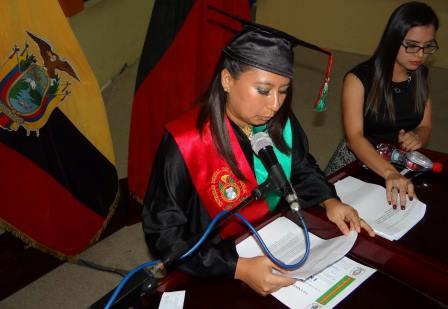 ING. VIVIANA ROCIO MORALES MARCILLO AGRADECE A NOMBRE DE LOS GRADUADOS