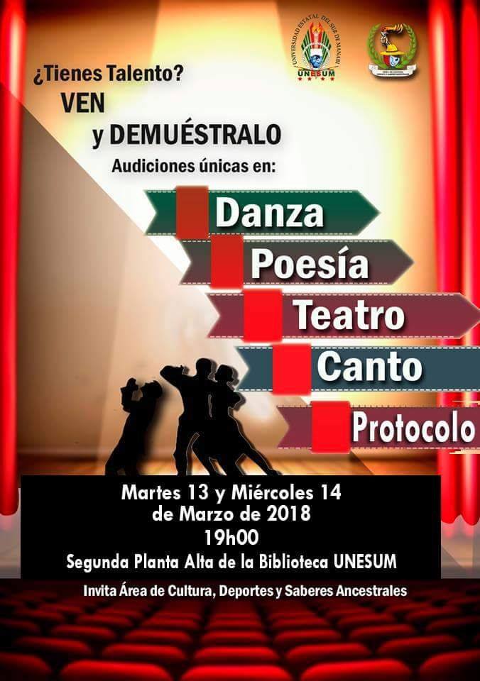 HOY MARTES 13 Y MAÑANA MIÉRCOLES 14, PRESENTARSE AL CASTING DEL ARTE CULTURAL