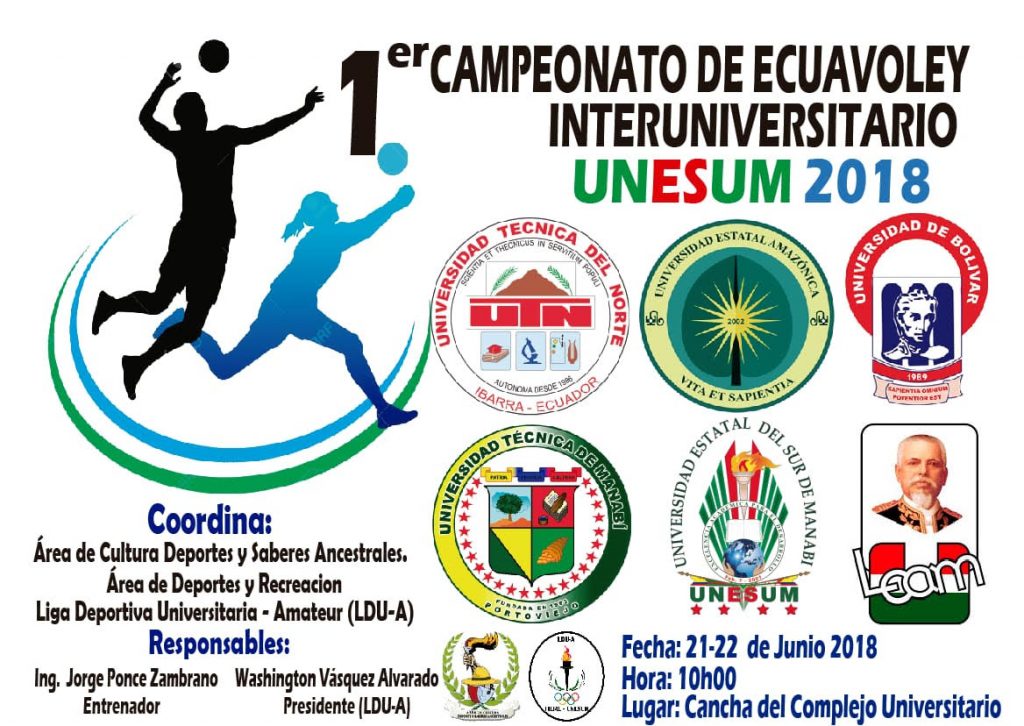 PRIMER CAMPEONATO DE ECUAVOLEY INTERUNIVERSITARIO UNESUM 2018