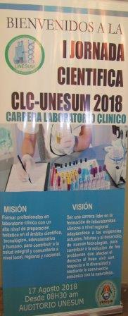 PRIMERA JORNADA CIENTÍFICA ACADÉMICA DE LA CARRERA DE LABORATORIO CLÍNICO UNESUM 2018