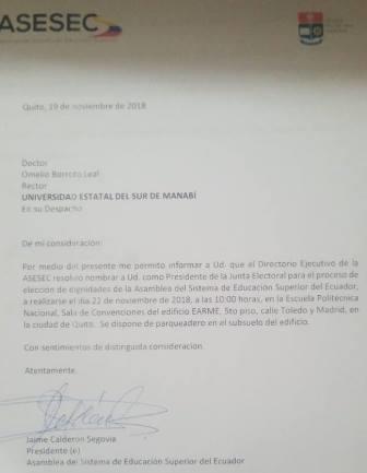 ASAMBLEA DE SISTEMA DE EDUCACIÓN SUPERIOR DEL ECUADOR NOMBRA A DR. OMELIO BORROTO LEAL RECTOR DE LA UNESUM PRESIDENTE DE LA JUNTA ELECTORAL PARA PROCESO DE ELECCIÓN
