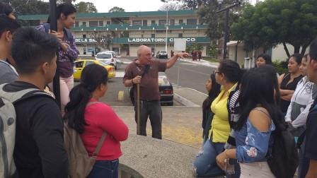 ESTUDIANTES DE INGENIERIA FORESTAL EN PARQUE DEL CAMPUS LOS ÁNGELES UNESUM 2019